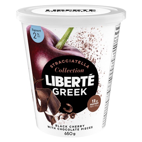 Liberté Greek 2% Yogurt Black Cherry With Chocolate Pieces 650 g