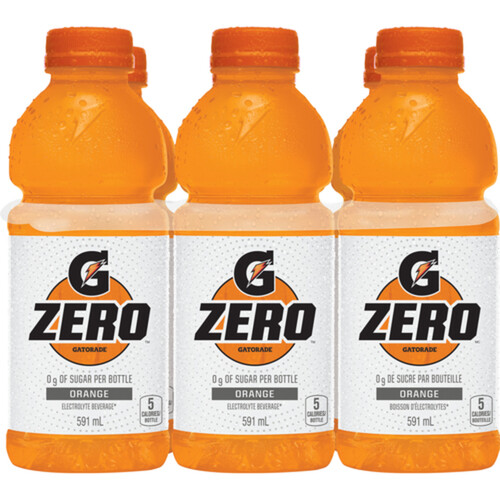 Gatorade Zero Sports Drink Orange 6 x 591 ml (bottles)