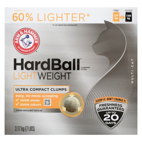 Arm & Hammer Hardball Clumping Litter Lightweight Multi-Cat 3.17 kg