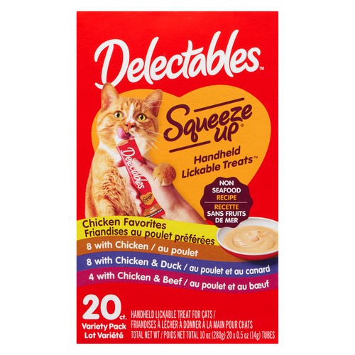 Delectables Handheld Lickable Treat for Cats Non Seafood Recipe Variety Pack 20 x 14 g