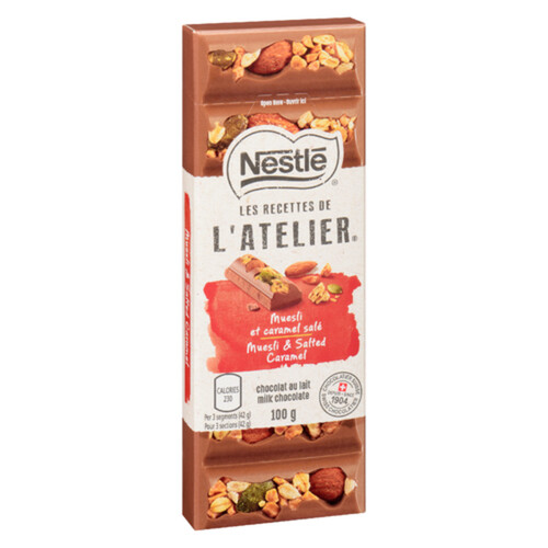 Nestlé L’Atelier Milk Chocolate Muesli and Salted Caramel 100 g