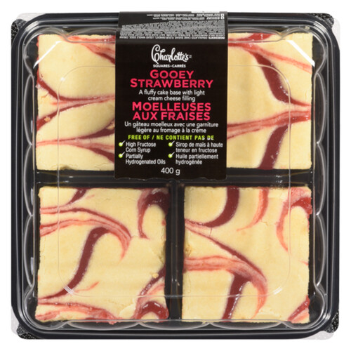 Charlotte's Frozen Squares Gooey Strawberry 400 g