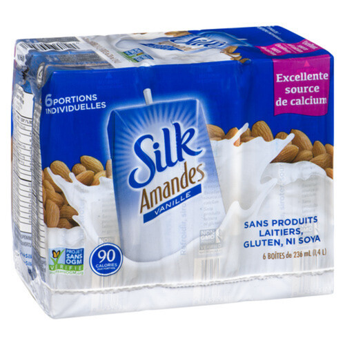 Silk Dairy Free Almond Beverage Vanilla 6 x 236 ml
