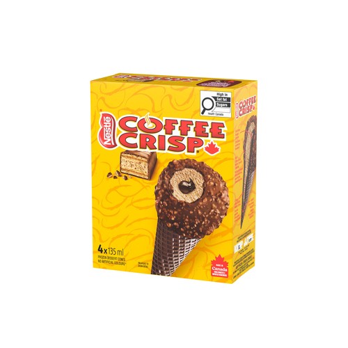 Coffee Crisp Cones Frozen Dessert 4 x 135 ml