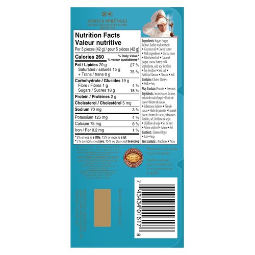 Lindt Lindor Milk Chocolate Bar Caramel & Sea Salt 100 g