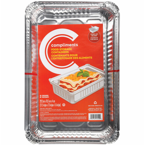 Compliments Foil Containers with Lids 5-lb 2 Pack