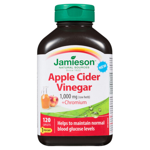 Jamieson Supplement Apple Cider Vinegar With Chromium Caplets 120 Count