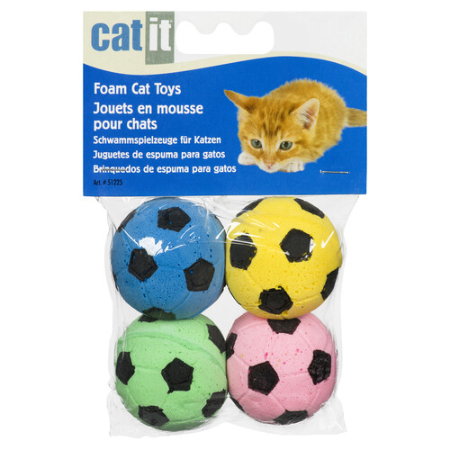 Catit Cat Toy Foam Soccer Ball 4 EA