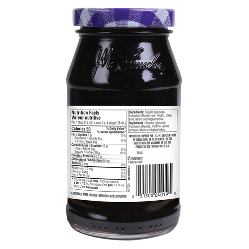 Smucker's Jam Pure Blueberry 250 ml