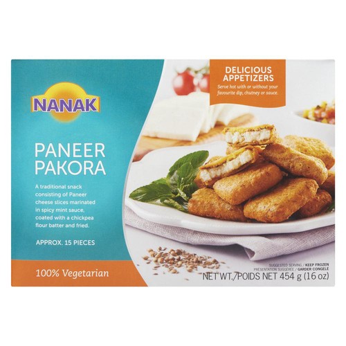 Nanak Frozen Appetizers Pakora Paneer 454 g