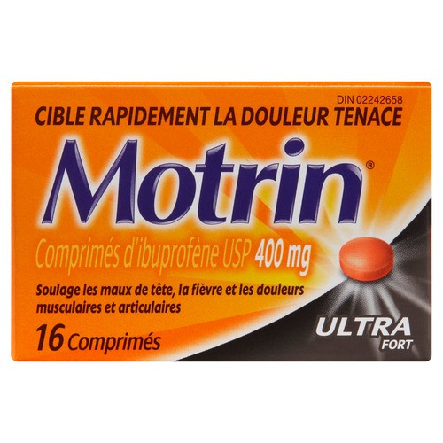 Motrin Pain Relief Super Strength Ibuprofen 400 mg 16 Tablets
