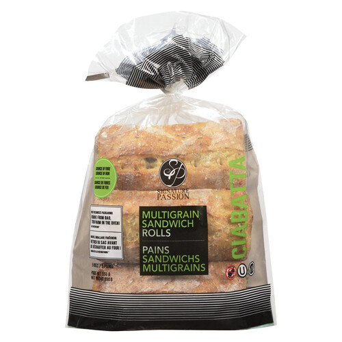 Signature Passion Multigrain Ciabatta 6 Rolls 110 g (frozen)