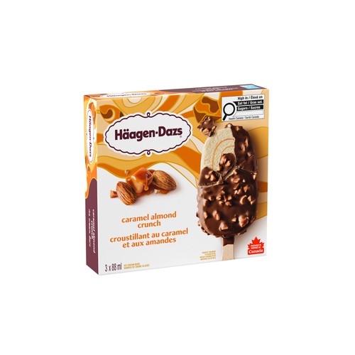 Häagen-Dazs Ice Cream Bars Caramel Almond Crunch 3 x 88 ml