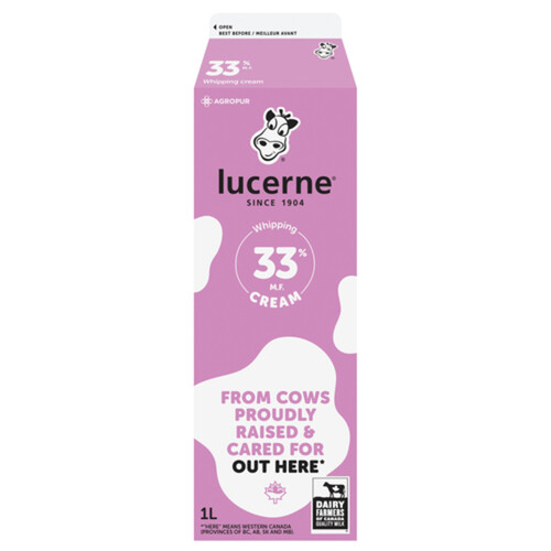 Lucerne 33% Whipping Cream 1 L