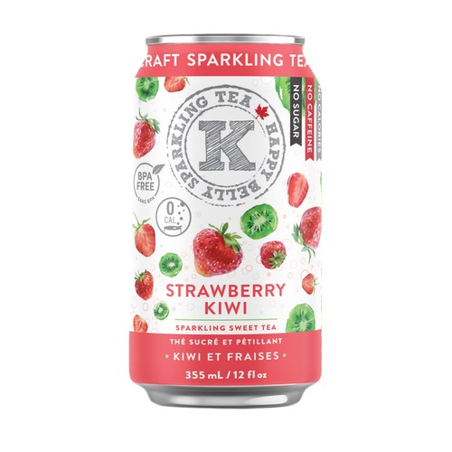 Happy Belly Strawberry Kiwi Tea 6 x 355 ml (cans)