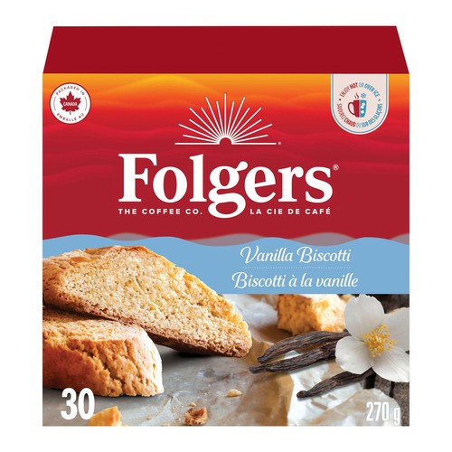 Folgers Coffee Pods Gourmet Selections Biscotti Vanilla 30 K-Cups 270 g