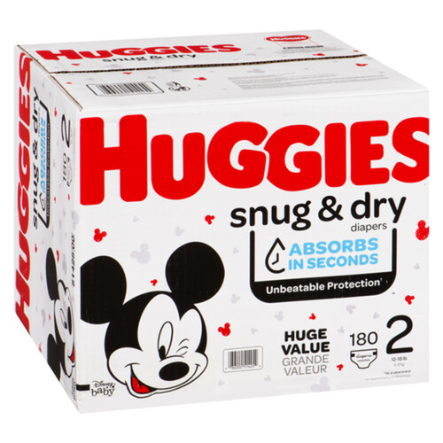 Huggies Diapers Snug & Dry Size 2 180 Count
