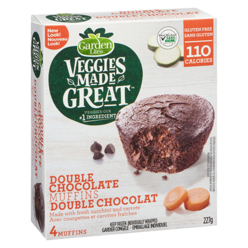 Garden Lites Gluten-Free Frozen Muffins Double Chocolate 4 Pack 227 g