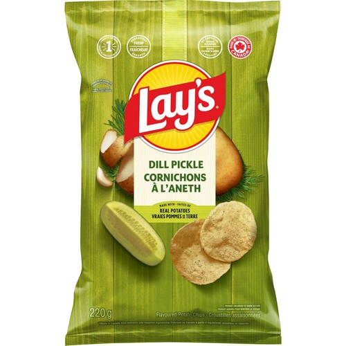 Lay's Potato Chips Dill Pickle Flavoured 220 g