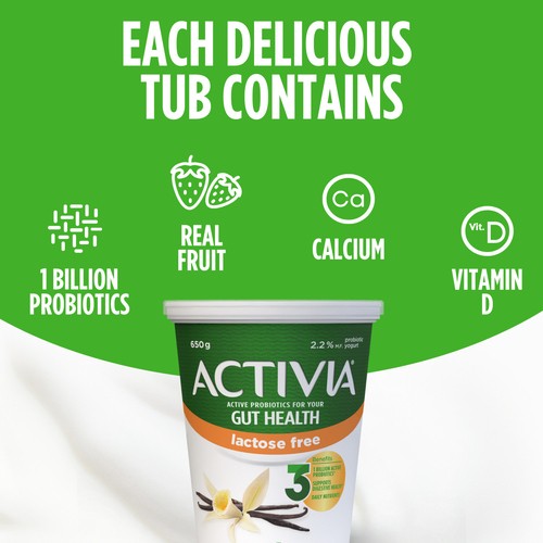 Activia Lactose-Free Probiotic Yogurt Vanilla 650 g
