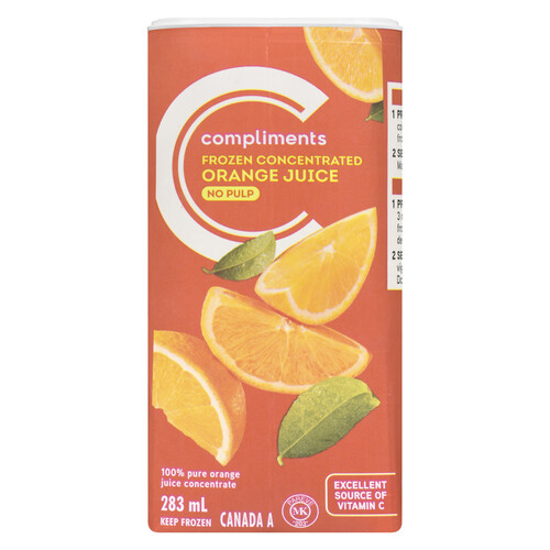 Compliments Frozen Juice Orange No Pulp 283 ml