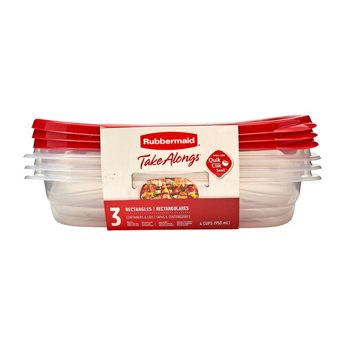 Rubbermaid TakeAlongs Rectangle Containers 3 Pack 1 EA