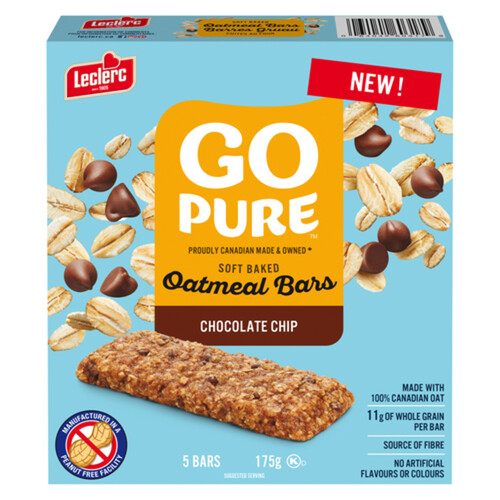 Go Pure Soft Baked Oatmeal Bars Chocolate Chip 175 g