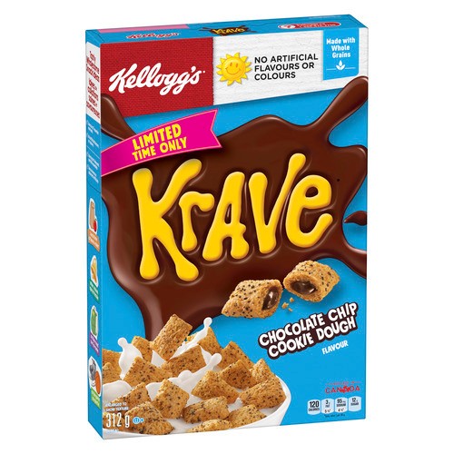 Kellogg's Krave Cereal Chocolate Chip Cookie Dough 312 g