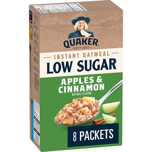 Quaker Low Sugar Instant Oatmeal Apples & Cinnamon 8 Packets 232 g