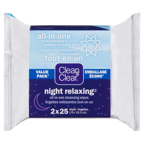 Clean & Clear Duo Pack Wipes 2 x 25 EA