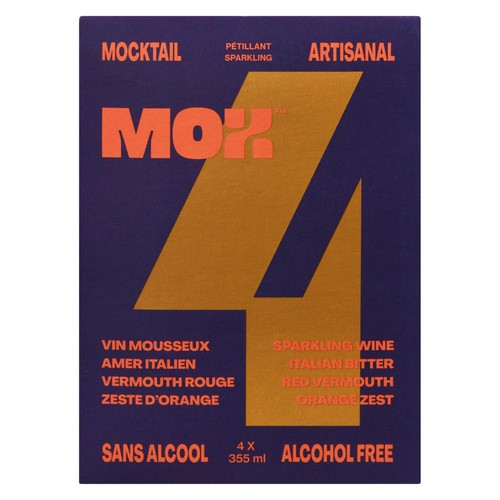 Mox Non Alcoholic Mocktail Sparkling Wine Orange 4 x 355 ml (cans)