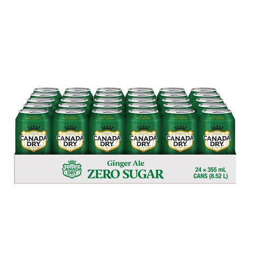 Canada Dry Zero Sugar Soft Drink Ginger Ale 24 x 355 ml (cans)