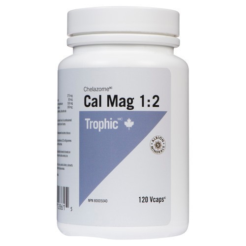 Trophic Chelazome 1:2 Calcium Magnesium 120 Vegetarian Capsules
