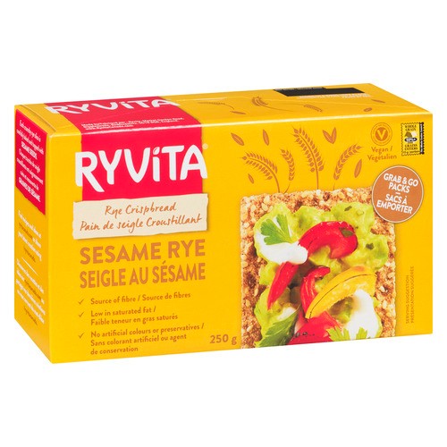 Ryvita Vegan Rye Crispbread Sesame Rye 250 g