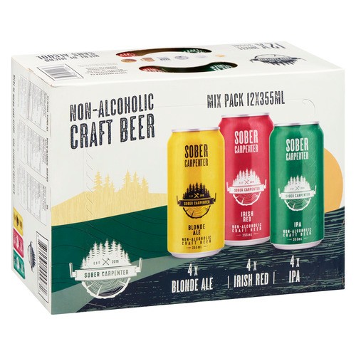 Sober Carpenter Non Alcoholic Beer Mix Pack 12 x 355 ml (cans)