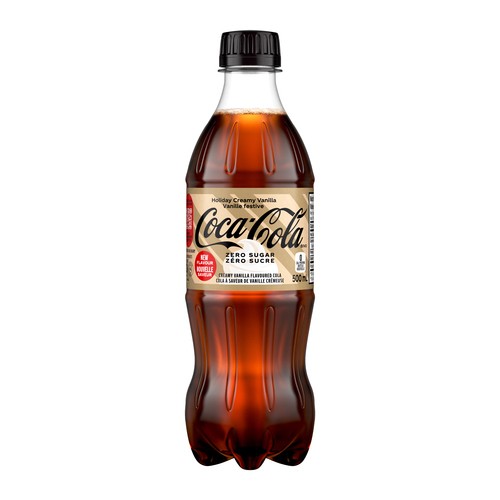 Coca-Cola Zero Sugar Soda Holiday Creamy Vanilla 500 ml (bottle)