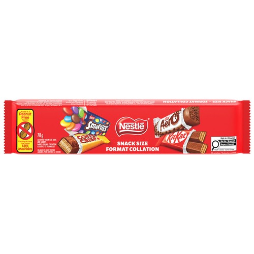 Nestle Kitkat, Aero, Smarties, Coffee Crisp Snack Size 78 g