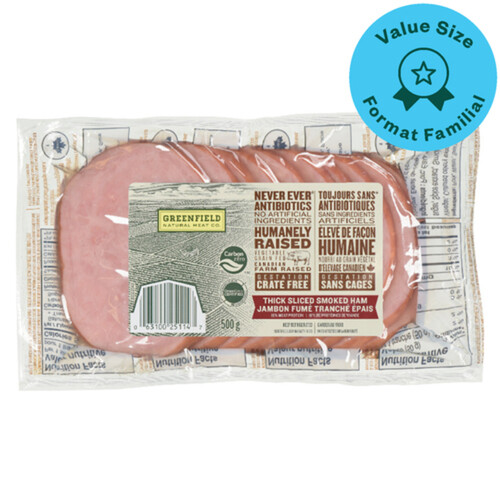Greenfield Natural Meat Smoked Ham Thick Sliced 500 g
