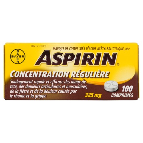 Aspirin ASA Regular Pain Relief 100 Tablets