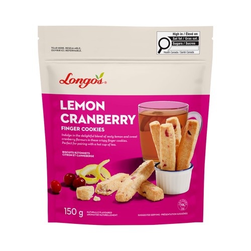 Longo's Finger Cookies Lemon Cranberry 150 g