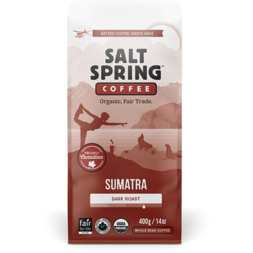 Salt Spring Organic Whole Bean Coffee Sumatra Dark Roast 400 g