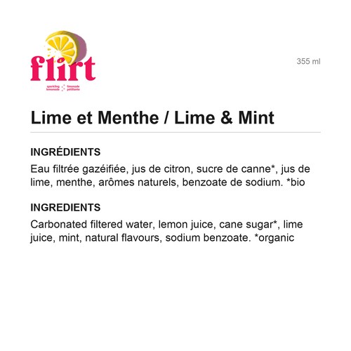 Flirt Sparkling Lemonade Lime And Mint 4 x 355 ml (cans)