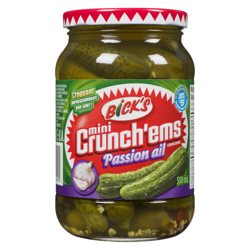 Bick's Mini Crunch'ems Pickles Garlic Rush 500 ml