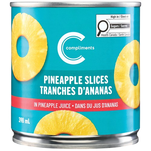 Compliments Canned Pineapple Slices In Juice 398 ml