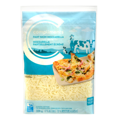 Compliments 17% Shredded Mozzarella Partially Skimmed 320 g