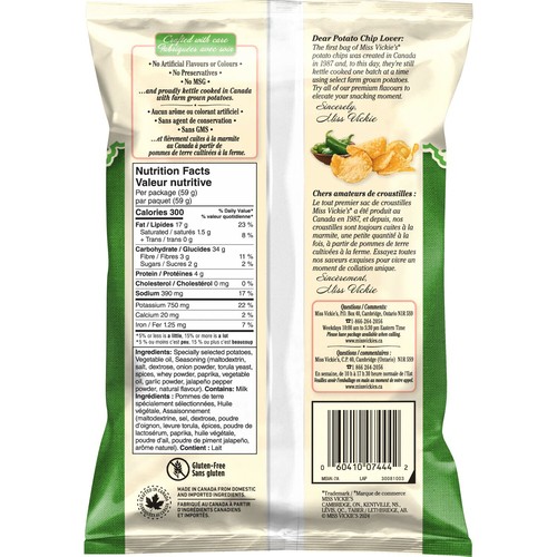 Miss Vickie's Kettle Cooked Chips Jalapeño 59 g