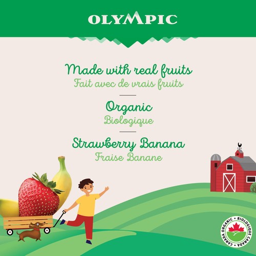 Olympic Kids Organic Drinkable Yogurt Strawberry Banana 4 x 190 ml