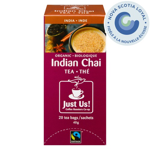 Just Us! Organic Tea Indian Chai 20 Tea Bags 