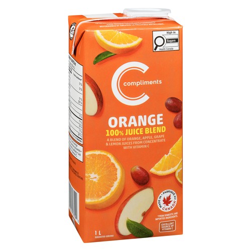 Compliments 100% Juice Blend Orange 1 L