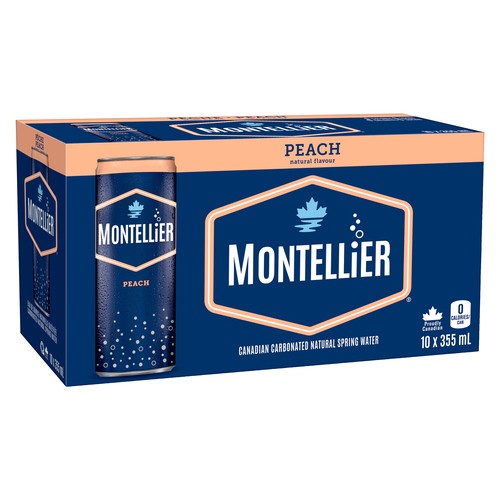 Montellier Carbonated Natural Spring Water Peach 355 ml (cans)